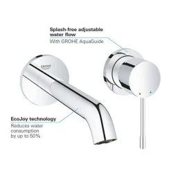 Grohe Essence Wall Mounted Basin Mixer Tap - Chrome -Basin Taps Shop 19408001 D3 460
