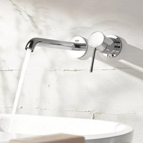 Grohe Essence Wall Mounted 2 Hole Basin Mixer L-Size - Chrome - 19967001 2 Grohe Essence Wall Mounted 2 Hole Basin Mixer L-Size - Chrome - 19967001 - Image 2