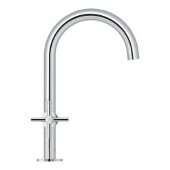 Grohe Atrio Crosshead L-Size Mono Basin Mixer with Click Clack Waste - Chrome - 21019003 -Basin Taps Shop 21019003 D4 460