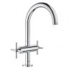 Grohe Atrio Crosshead L-Size Mono Basin Mixer with Click Clack Waste - Chrome - 21019003