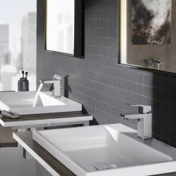 Grohe Eurocube S-Size Mono Basin Mixer with Pop-up Waste - 2312700E -Basin Taps Shop 23127000 D4 460