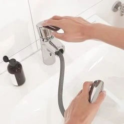 Grohe QuickFix Start Mono Basin Mixer with Pull Out Spout + Push-Open Waste - 24205003 -Basin Taps Shop 24205003 D3 460