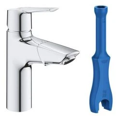 Grohe QuickFix Start Mono Basin Mixer with Pull Out Spout + Push-Open Waste - 24205003 -Basin Taps Shop 24205003 D5 460