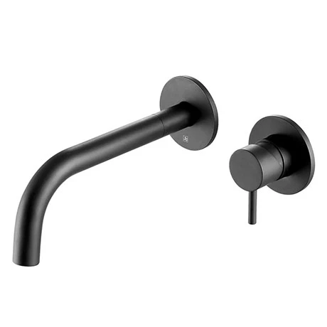 JTP Vos Matt Black Wall Mounted Single Lever Basin Mixer 1 JTP Vos Matt Black Wall Mounted Single Lever Basin Mixer