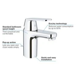 Grohe Eurosmart Cosmopolitan Mono Basin Mixer with Pop-up Waste - 3282500E 7 Grohe Eurosmart Cosmopolitan Mono Basin Mixer with Pop-up Waste - 3282500E -Basin Taps Shop 3282500E D2 460