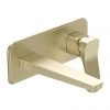 JTP Hix Brushed Brass Wall Mounted Single Lever Basin Mixer