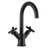 JTP Solex Matt Black Swivel Spout Basin Mixer
