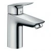 Hansgrohe Logis Single Lever Basin Mixer 100 with 2 Flow Rates and Pop-up Waste - 71105000