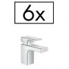 Hansgrohe Pack of 6 Vernis Shape Single Lever Basin Mixer 70 with Pop-up Waste - Chrome - 71596000
