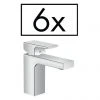 Hansgrohe Pack of 6 Vernis Shape Single Lever Basin Mixer 100 with Pop-up Waste - Chrome - 71597000