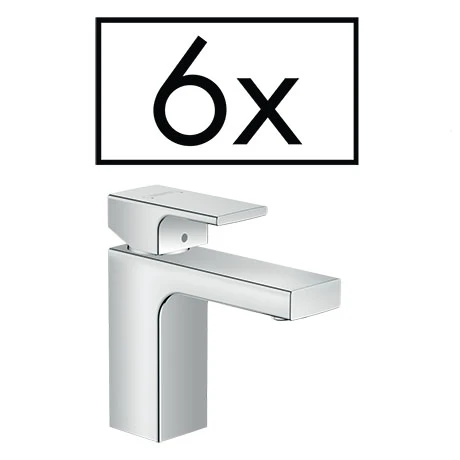 Hansgrohe Pack of 6 Vernis Shape Single Lever Basin Mixer 100 with Pop-up Waste - Chrome - 71597000 1 Hansgrohe Pack of 6 Vernis Shape Single Lever Basin Mixer 100 with Pop-up Waste - Chrome - 71597000
