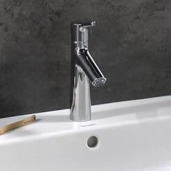 Hansgrohe Talis S Single Lever Basin Mixer 100 without Waste - 72021000 5 Hansgrohe Talis S Single Lever Basin Mixer 100 without Waste - 72021000 -Basin Taps Shop 72020000 D2 460 1