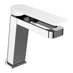 JTP Axel Chrome Single Lever Basin Mixer with Matt White Handle