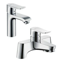 Hansgrohe Metris 110 Basin Mixer + Bath Filler Tap Package