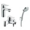 Hansgrohe Metris 110 Basin Mixer + Bath Shower Mixer Tap Package