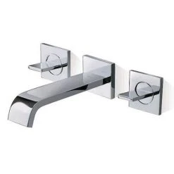 Roca Flat Wall Mounted 3-Hole Basin Mixer - A5A4732C0N