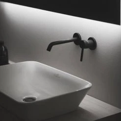Ideal Standard Silk Black Ceraline Wall Mounted Basin Mixer -Basin Taps Shop A6938XG D2 460