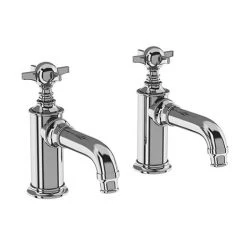 Arcade Basin Pillar Taps with Tap Handles - Chrome