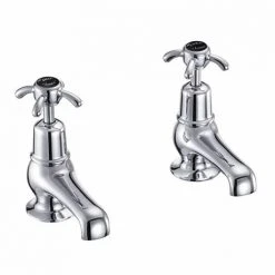 Burlington Anglesey Black Basin Taps 3"