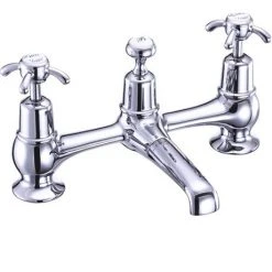 Burlington - Anglesey 2 Tap Hole Bridge Basin Mixer with Plug & Chain - AN10