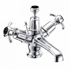 Burlington Anglesey Black Basin Mixer with Pop-up Waste