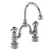 Burlington Anglesey Regent Black 2TH Bridge Curved Spout Basin Mixer (200mm centers)