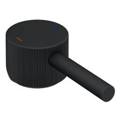 Arezzo Fluted Round Matt Black High Rise Mono Basin Mixer Tap -Basin Taps Shop AZ2LTMBF detail3 460