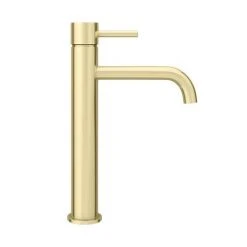 Arezzo Round Brushed Brass High Rise Mono Basin Mixer Tap 8 Arezzo Round Brushed Brass High Rise Mono Basin Mixer Tap -Basin Taps Shop AZBBHRT n d3 460