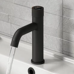 Arezzo Matt Black Industrial Style 1-Touch Basin Tap