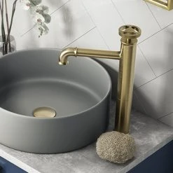 Arezzo Brushed Brass Industrial Style High Rise Basin Mixer