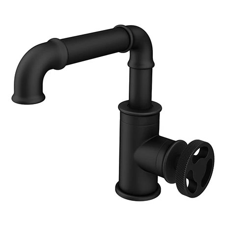 Arezzo Matt Black Industrial Style Side Tap Head Basin Mixer 1 Arezzo Matt Black Industrial Style Side Tap Head Basin Mixer