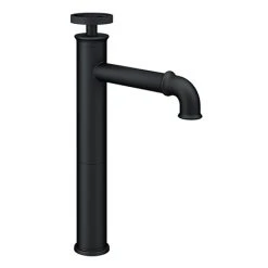 Arezzo Matt Black Industrial Style High Rise Basin Mixer