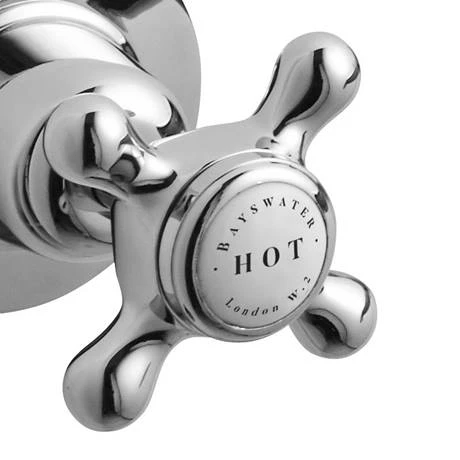 Bayswater White Crosshead Traditional Basin Taps 2 Bayswater White Crosshead Traditional Basin Taps - Image 2