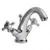 Bayswater Black Crosshead Domed Collar Basin Mixer + Pop-Up Waste
