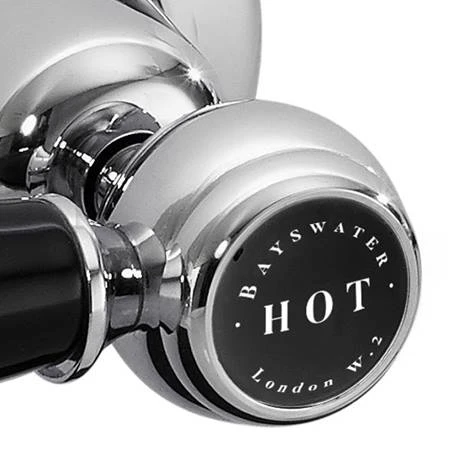 Bayswater Black Lever Domed Collar Mono Basin Mixer + Pop-Up Waste 2 Bayswater Black Lever Domed Collar Mono Basin Mixer + Pop-Up Waste - Image 2