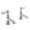 Bayswater White Lever Traditional Basin Taps