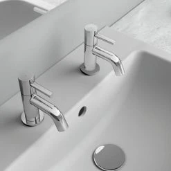 Ideal Standard Ceraline Basin Pillar Taps - BC184AA -Basin Taps Shop BC184AA D4 460