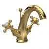 Hudson Reed Brass Topaz Crosshead Mono Basin Mixer w. Pop-Up Waste - BC805HX