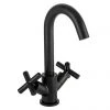 BagnoDesign Ibiza Matt Black Mono Basin Mixer with Pop-up Waste