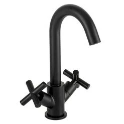BagnoDesign Ibiza Matt Black Mono Basin Mixer with Pop-up Waste