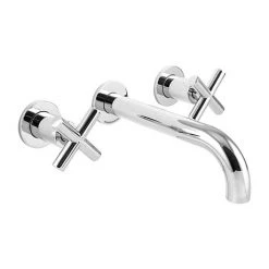 BagnoDesign Ibiza Chrome Wall Mounted 3-Hole Basin Mixer