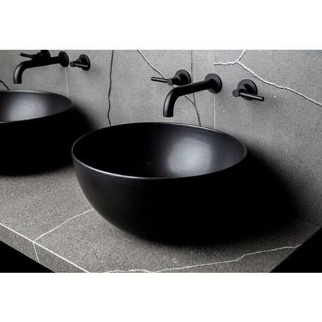 BagnoDesign M-Line Matt Black Wall Mounted 3-Hole Basin Mixer 2 BagnoDesign M-Line Matt Black Wall Mounted 3-Hole Basin Mixer - Image 2