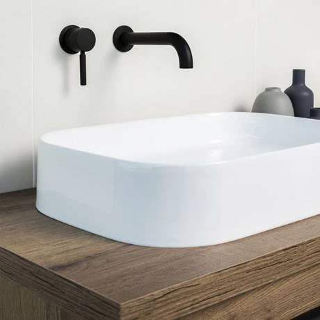 BagnoDesign M-Line Matt Black Wall Mounted 2-Hole Basin Mixer 2 BagnoDesign M-Line Matt Black Wall Mounted 2-Hole Basin Mixer - Image 2