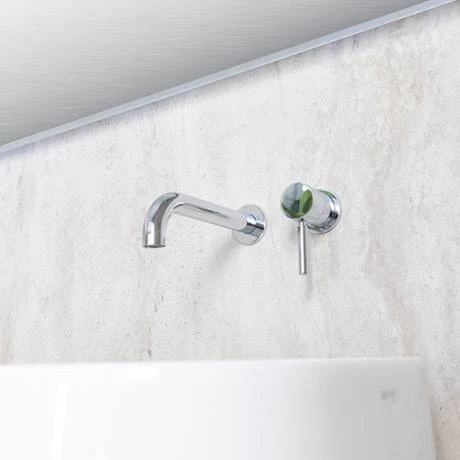 BagnoDesign M-Line Chrome Wall Mounted 2-Hole Basin Mixer 4 BagnoDesign M-Line Chrome Wall Mounted 2-Hole Basin Mixer - Image 4