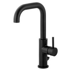 BagnoDesign M-Line Matt Black Tall Mono Basin Mixer with Pop-up Waste