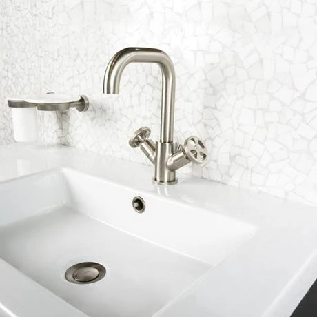 BagnoDesign Revolution Brushed Nickel Mono Basin Mixer with Pop-up Waste 2 BagnoDesign Revolution Brushed Nickel Mono Basin Mixer with Pop-up Waste - Image 2