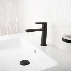BagnoDesign Teatro Matt Black Mono Basin Mixer 6 BagnoDesign Teatro Matt Black Mono Basin Mixer -Basin Taps Shop BDM TEA 301S MB D2 460