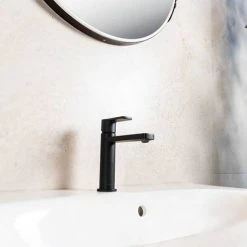 BagnoDesign Teatro Matt Black Mono Basin Mixer 7 BagnoDesign Teatro Matt Black Mono Basin Mixer -Basin Taps Shop BDM TEA 301S MB D3 460