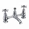 Burlington Birkenhead Black Bridge Basin Mixer with Plug & Chain Waste