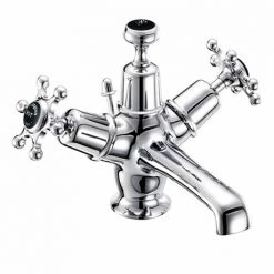 Burlington Birkenhead Black Basin Mixer with Pop-up Waste